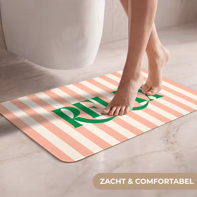 WC Mat - Zachtroze - Groen - Strepen - Relax — 7