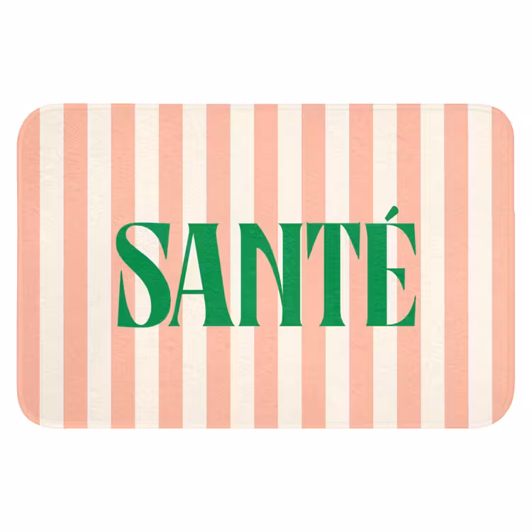 WC Mat - Zachtroze - Groen - Strepen - Santé — 1