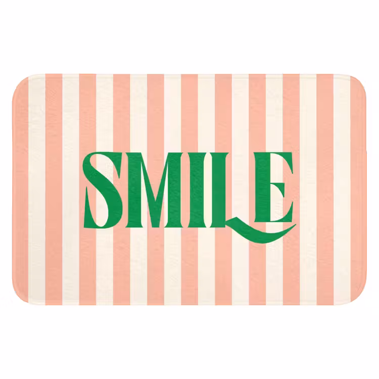WC Mat - Zachtroze - Groen - Strepen - Smile — 1