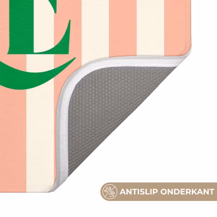 WC Mat - Zachtroze - Groen - Strepen - Smile — 3