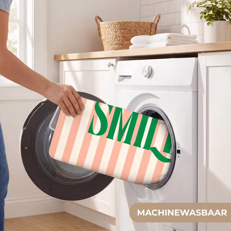WC Mat - Zachtroze - Groen - Strepen - Smile — 5