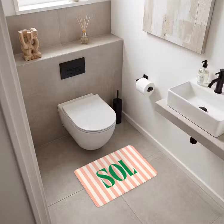 WC Mat - Zachtroze - Groen - Strepen - Sol — 6