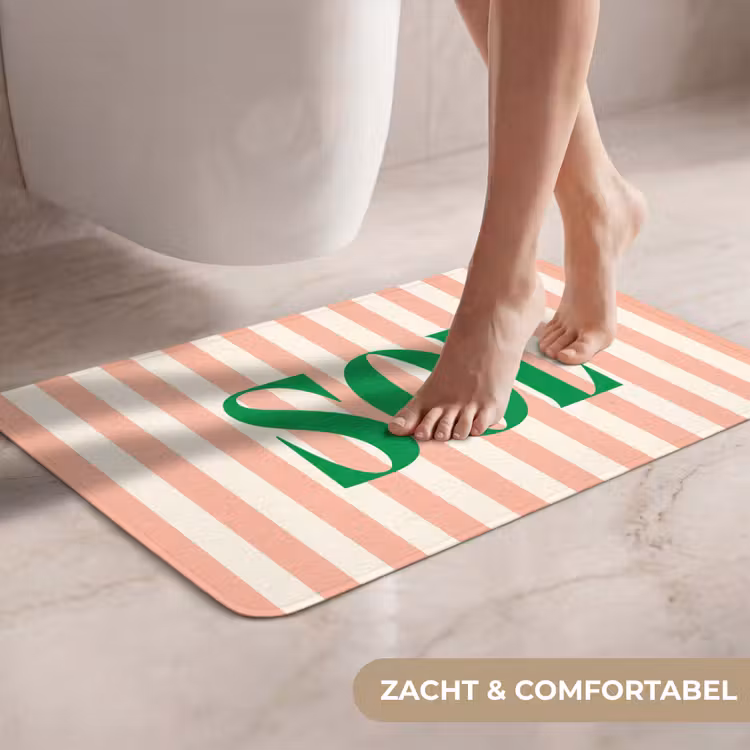 WC Mat - Zachtroze - Groen - Strepen - Sol — 7
