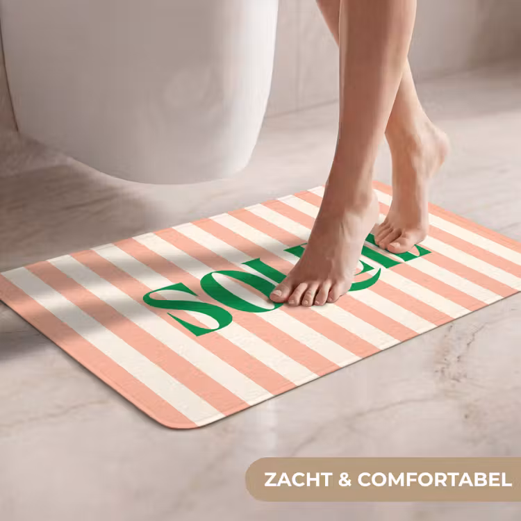 WC Mat - Zachtroze - Groen - Strepen - Soleil — 7