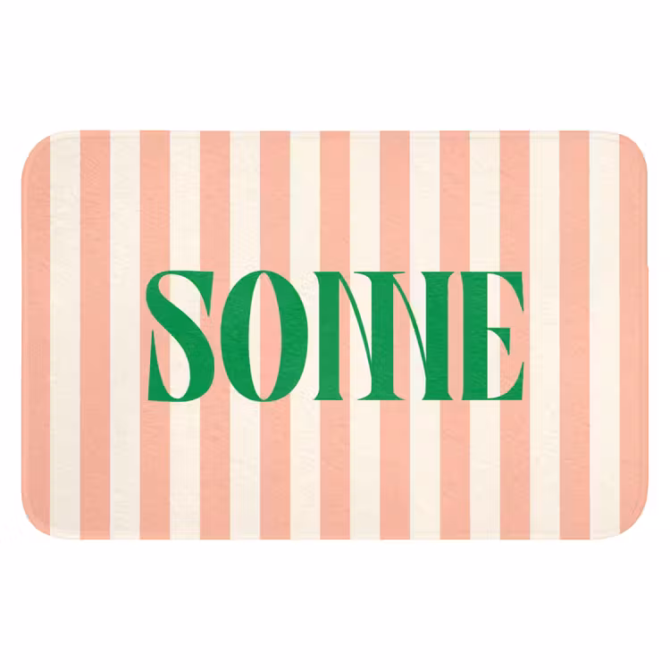 WC Mat - Zachtroze - Groen - Strepen - Sonne — 1