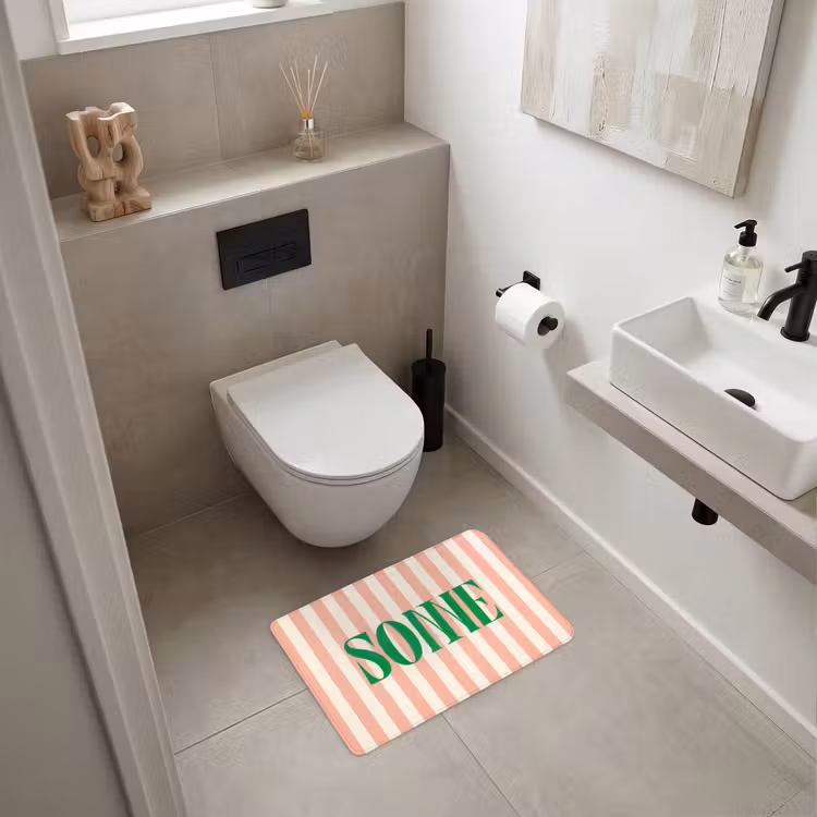 WC Mat - Zachtroze - Groen - Strepen - Sonne — 6