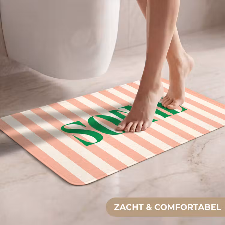WC Mat - Zachtroze - Groen - Strepen - Sonne — 7
