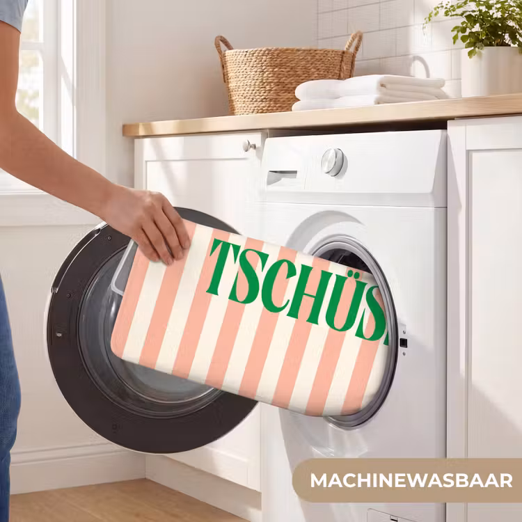 WC Mat - Zachtroze - Groen - Strepen - Tschüss — 5
