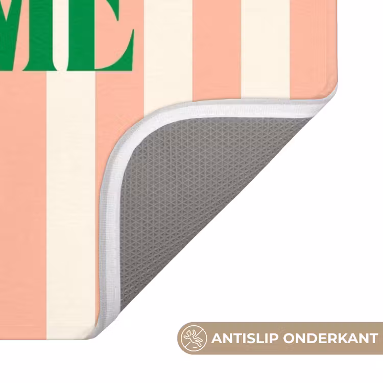 WC Mat - Zachtroze - Groen - Strepen - Welcome — 3