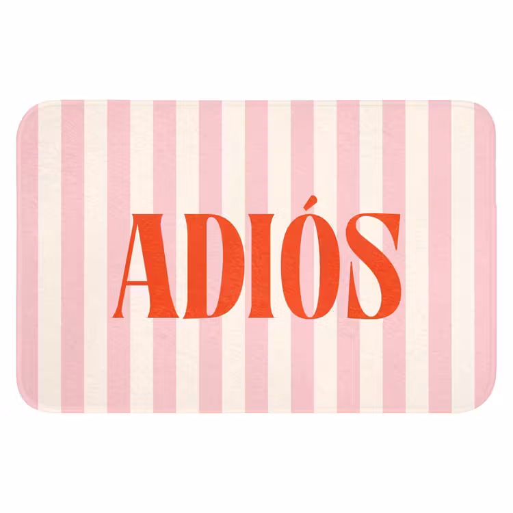 WC Mat - Zachtroze - Rood - Strepen - Adiós — 1
