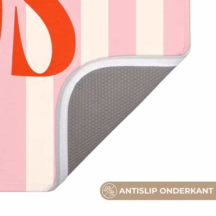 WC Mat - Zachtroze - Rood - Strepen - Adiós — 3