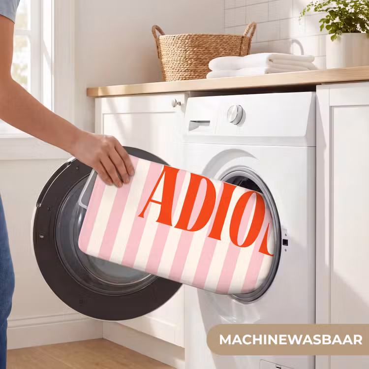WC Mat - Zachtroze - Rood - Strepen - Adiós — 5