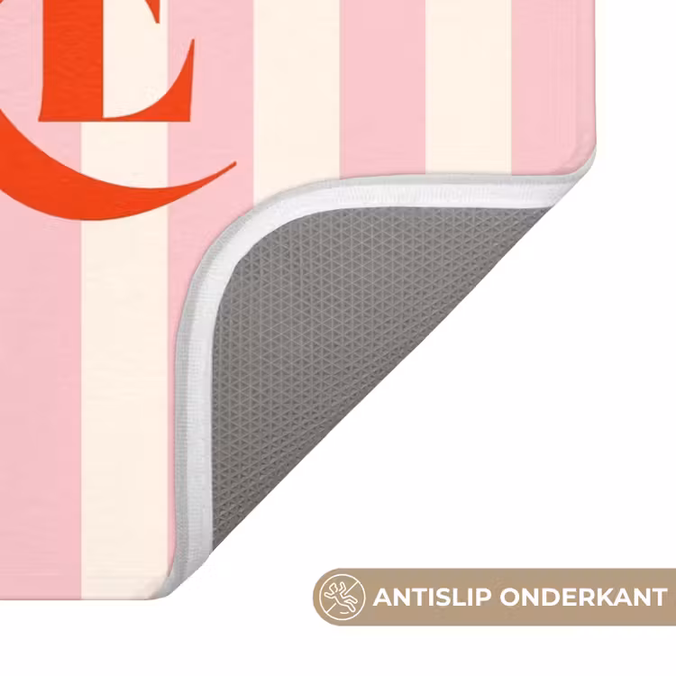 WC Mat - Zachtroze - Rood - Strepen - Amore — 3