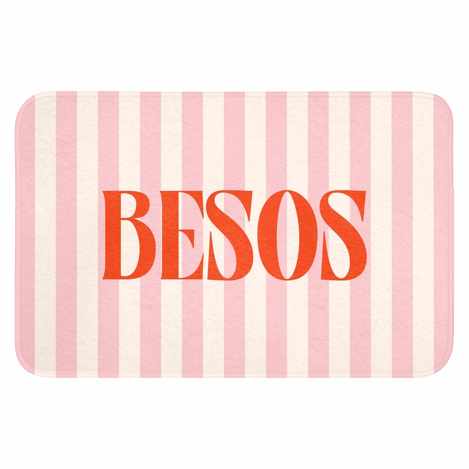 WC Mat - Zachtroze - Rood - Strepen - Besos — 1