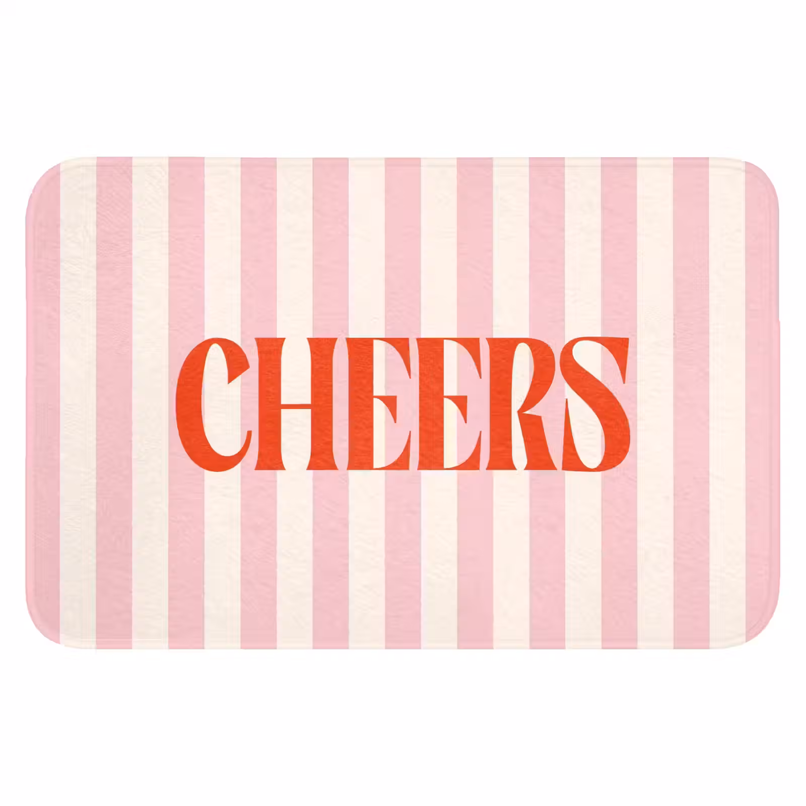 WC Mat - Zachtroze - Rood - Strepen - Cheers — 1