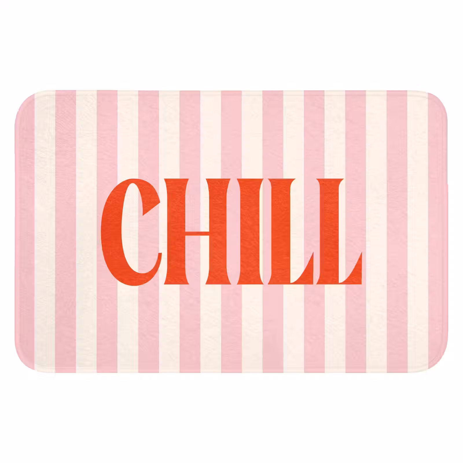 WC Mat - Zachtroze - Rood - Strepen - Chill — 1