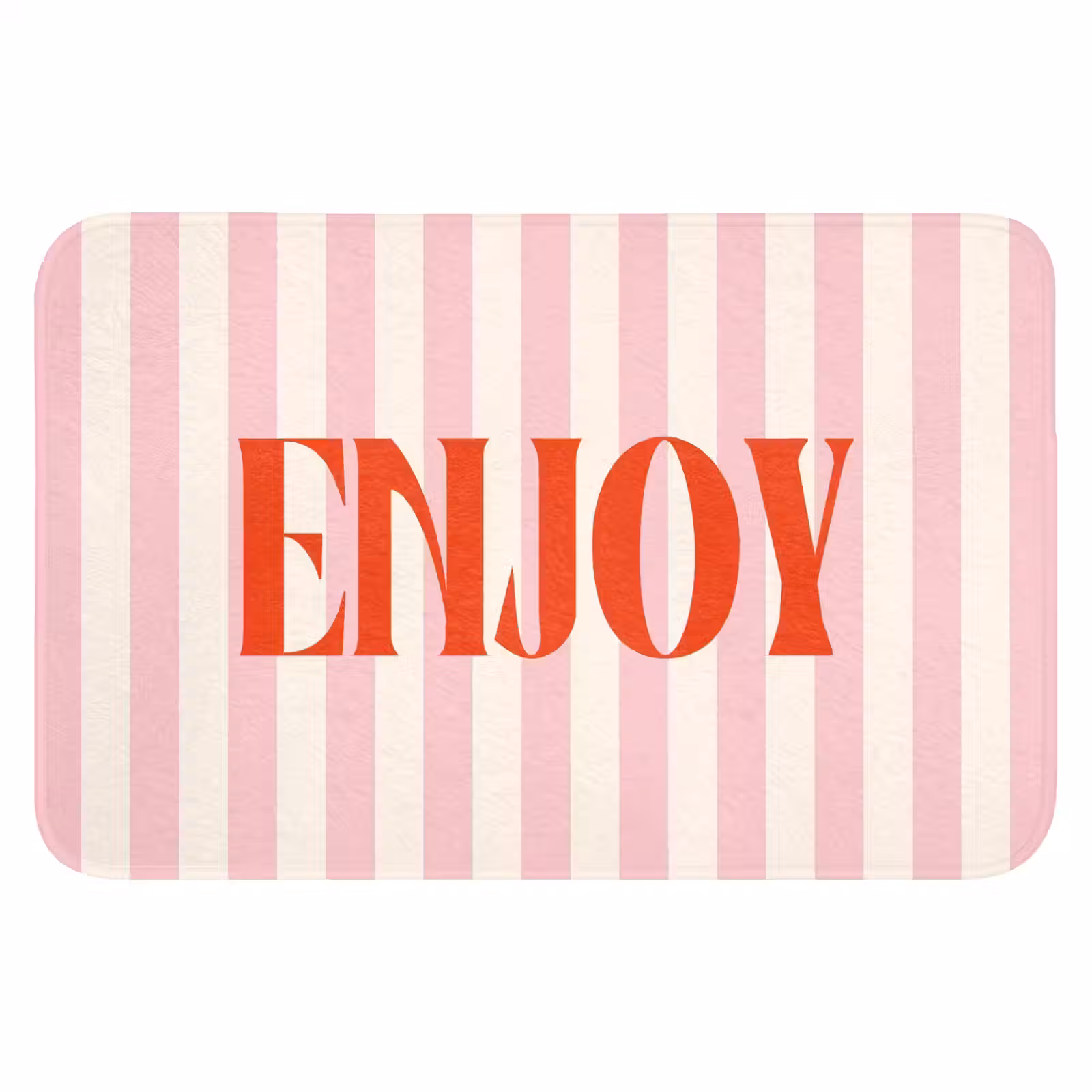 WC Mat - Zachtroze - Rood - Strepen - Enjoy — 1