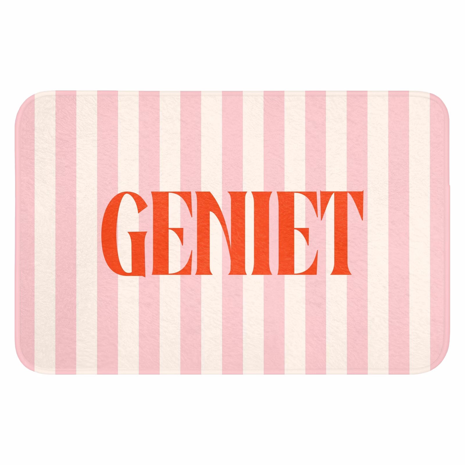 WC Mat - Zachtroze - Rood - Strepen - Geniet — 1