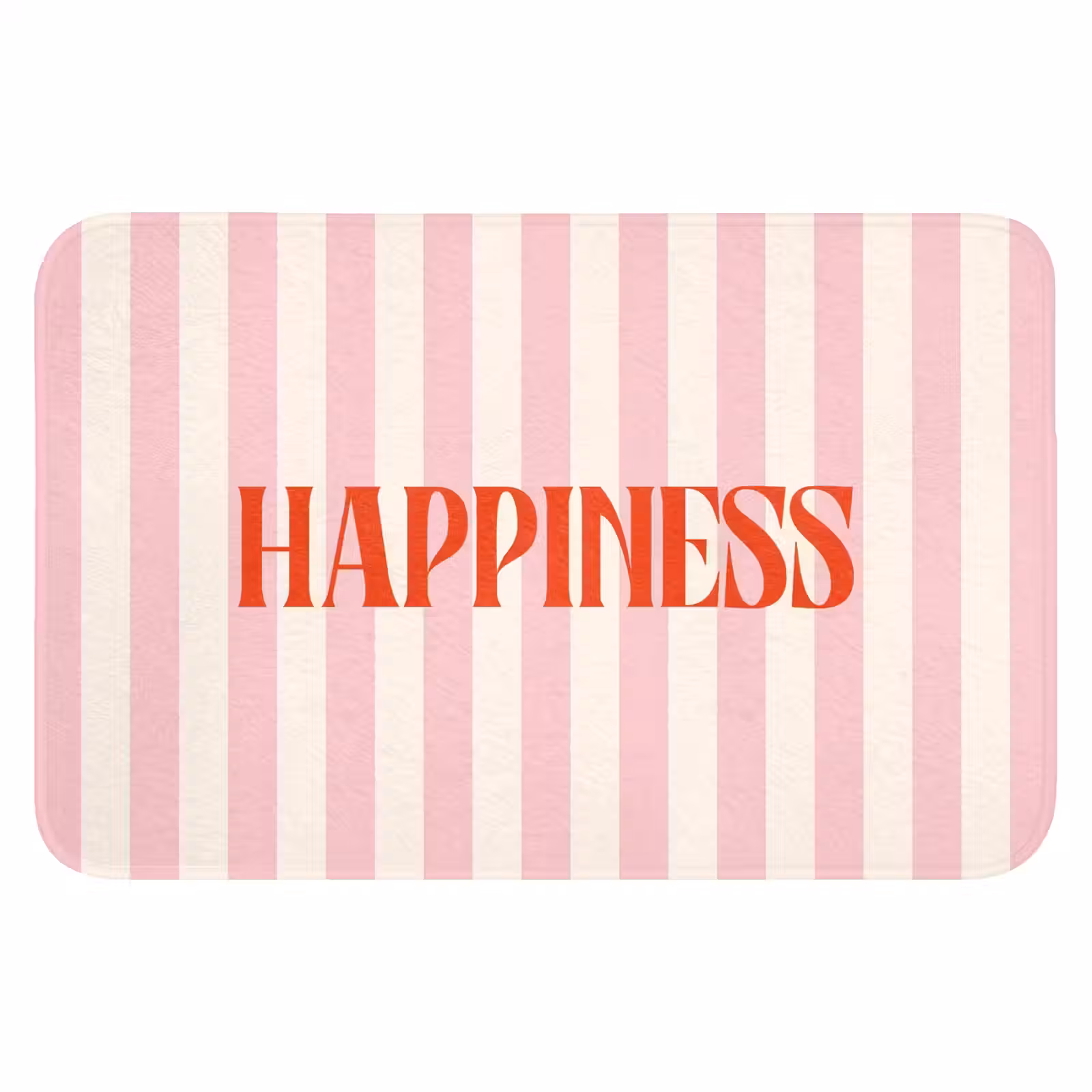 WC Mat - Zachtroze - Rood - Strepen - Happiness — 1