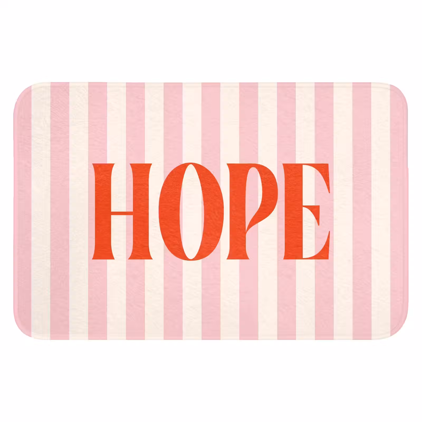 WC Mat - Zachtroze - Rood - Strepen - Hope — 1