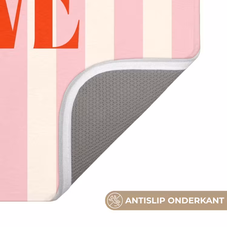 WC Mat - Zachtroze - Rood - Strepen - Believe — 3
