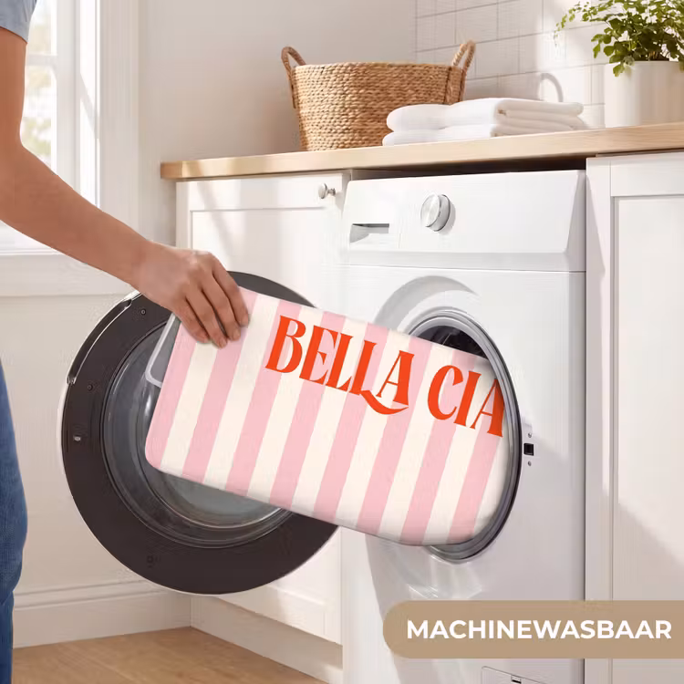 WC Mat - Zachtroze - Rood - Strepen - Bella Ciao — 5