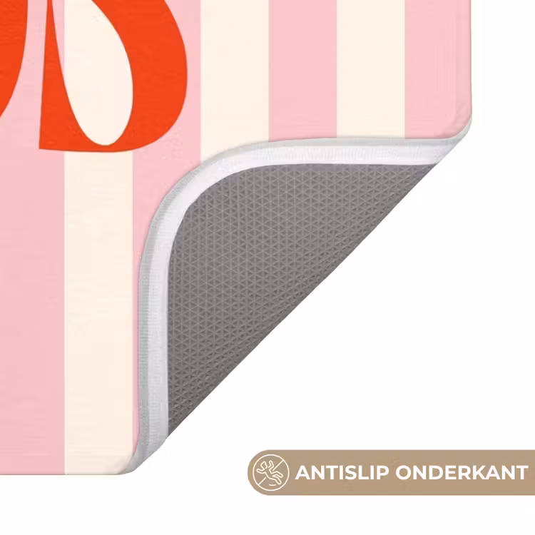 WC Mat - Zachtroze - Rood - Strepen - Besos — 3
