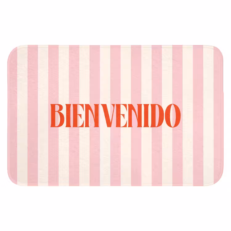 WC Mat - Zachtroze - Rood - Strepen - Bienvenido — 1