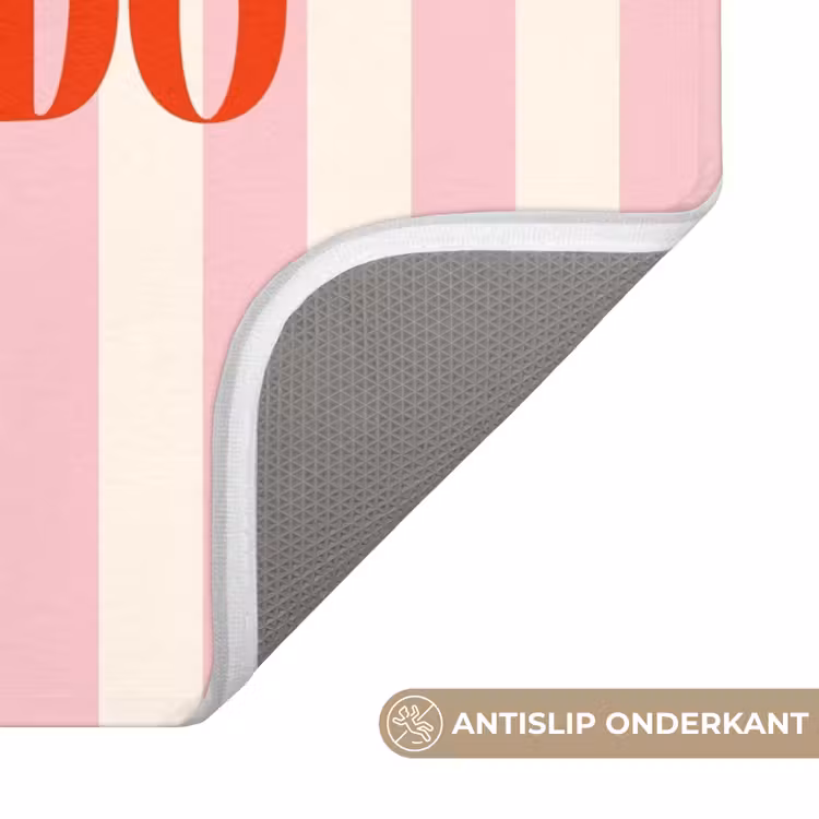 WC Mat - Zachtroze - Rood - Strepen - Bienvenido — 3