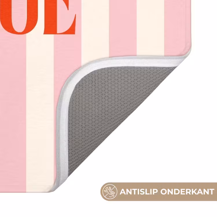 WC Mat - Zachtroze - Rood - Strepen - Bienvenue — 3
