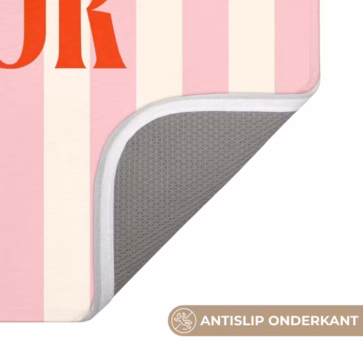 WC Mat - Zachtroze - Rood - Strepen - Bonjour — 3