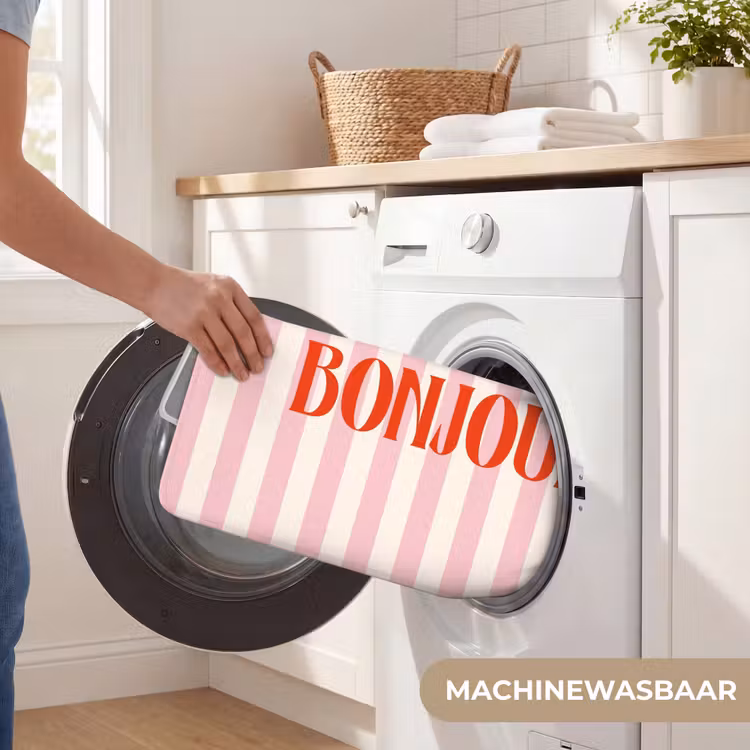WC Mat - Zachtroze - Rood - Strepen - Bonjour — 5