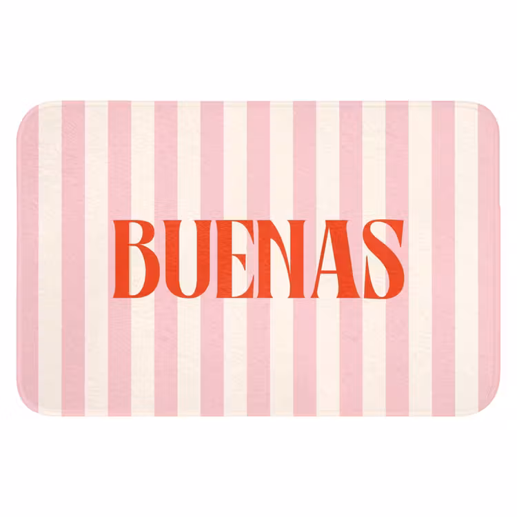 WC Mat - Zachtroze - Rood - Strepen - Buenas — 1