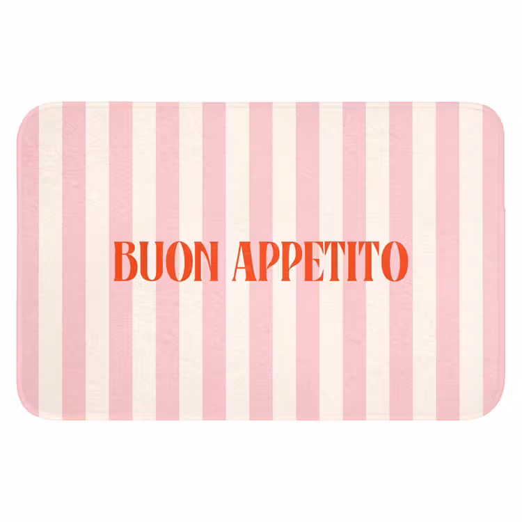 WC Mat - Zachtroze - Rood - Strepen - Buon Appetito — 1