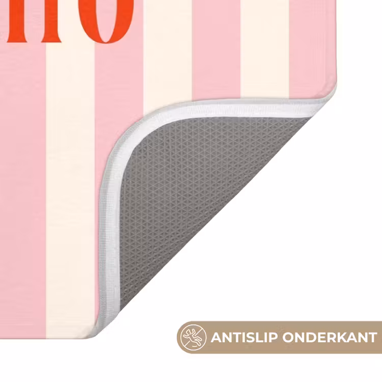 WC Mat - Zachtroze - Rood - Strepen - Buon Appetito — 3