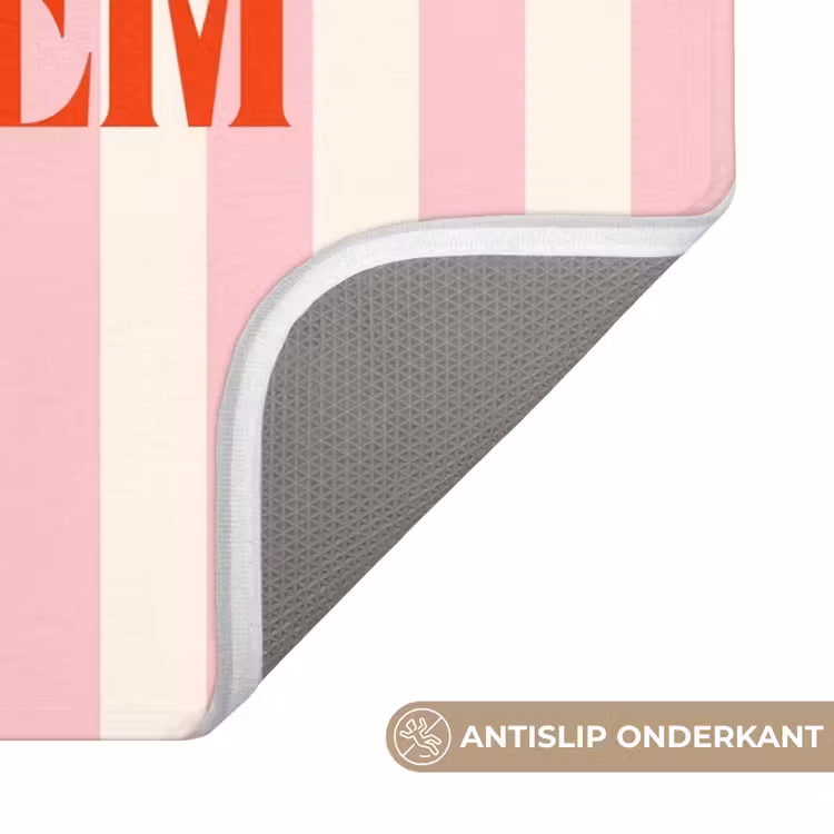 WC Mat - Zachtroze - Rood - Strepen - Carpe Diem — 3
