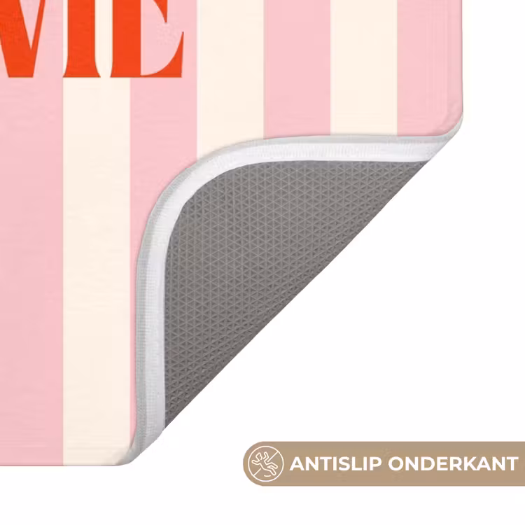 WC Mat - Zachtroze - Rood - Strepen - C'est La Vie — 3