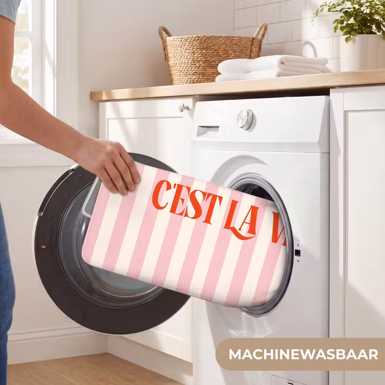 WC Mat - Zachtroze - Rood - Strepen - C'est La Vie — 5