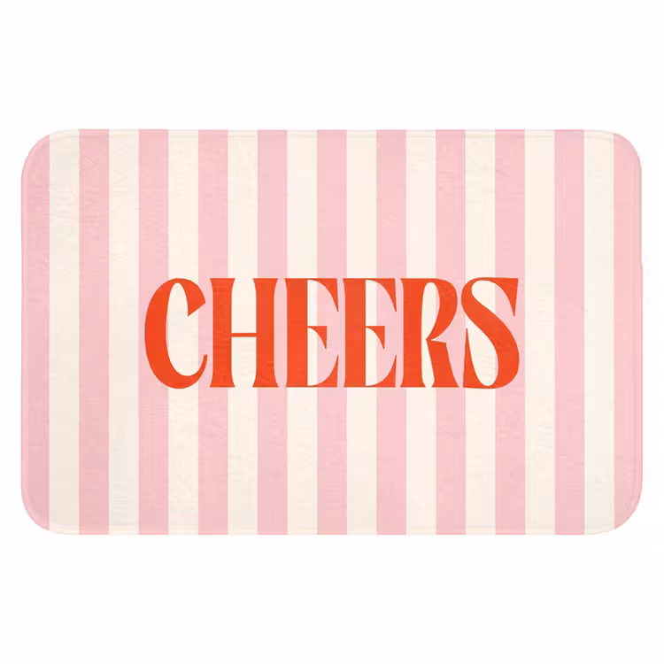 WC Mat - Zachtroze - Rood - Strepen - Cheers — 1