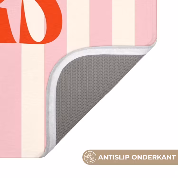 WC Mat - Zachtroze - Rood - Strepen - Cheers — 3