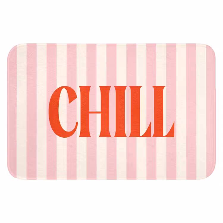 WC Mat - Zachtroze - Rood - Strepen - Chill — 1