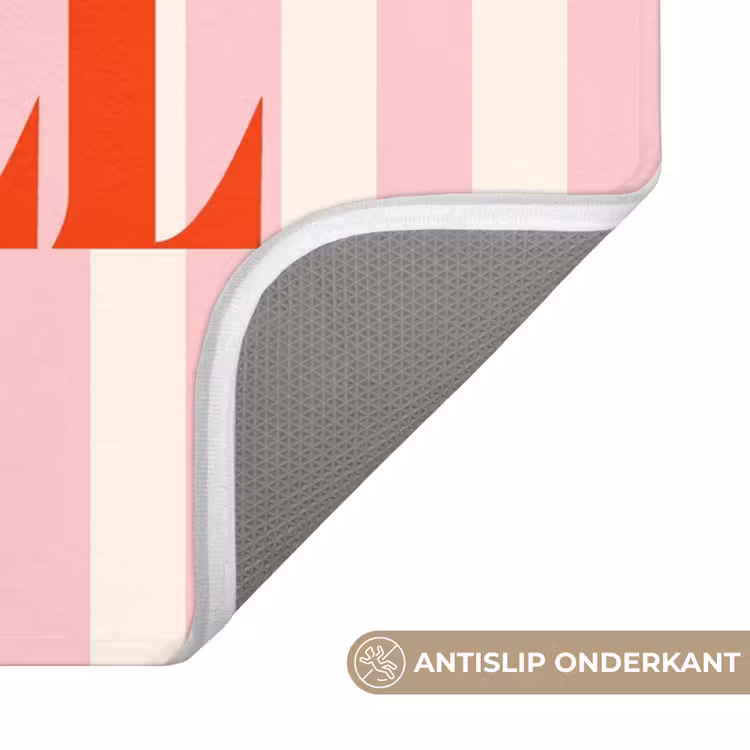 WC Mat - Zachtroze - Rood - Strepen - Chill — 3