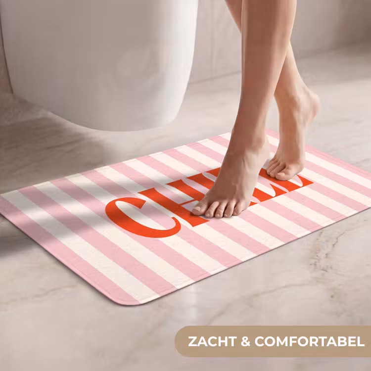 WC Mat - Zachtroze - Rood - Strepen - Chill — 7