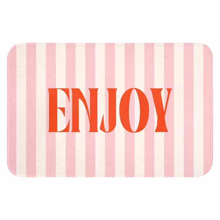 WC Mat - Zachtroze - Rood - Strepen - Enjoy — 1