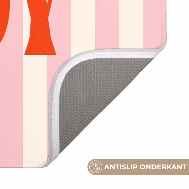 WC Mat - Zachtroze - Rood - Strepen - Enjoy — 3