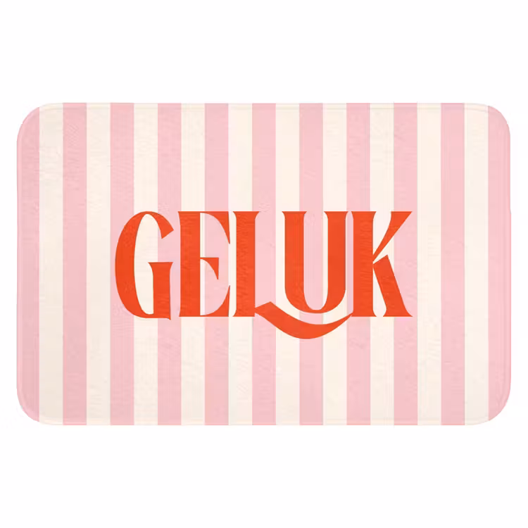 WC Mat - Zachtroze - Rood - Strepen - Geluk — 1