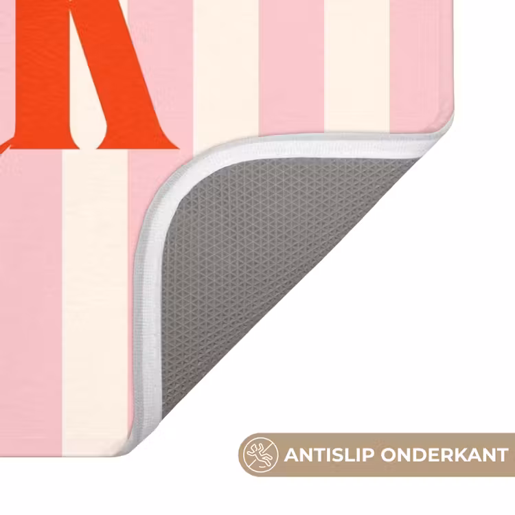 WC Mat - Zachtroze - Rood - Strepen - Geluk — 3