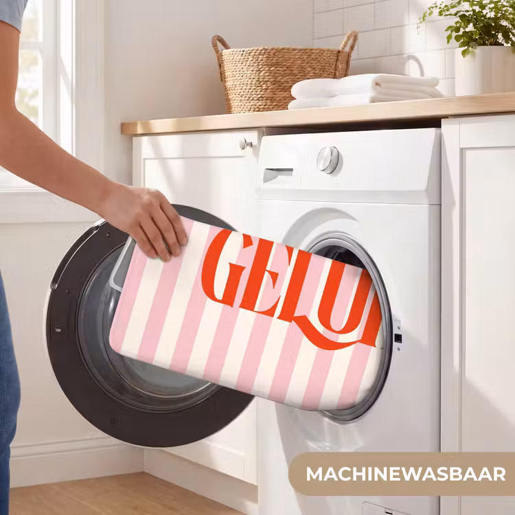 WC Mat - Zachtroze - Rood - Strepen - Geluk — 5