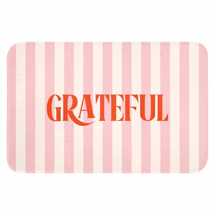 WC Mat - Zachtroze - Rood - Strepen - Grateful — 1