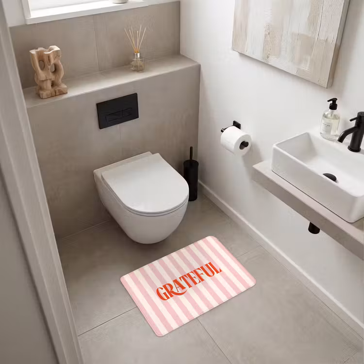 WC Mat - Zachtroze - Rood - Strepen - Grateful — 6